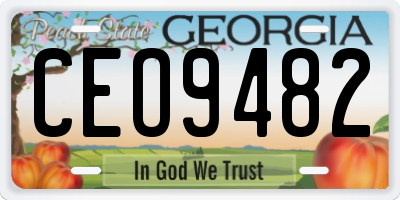 GA license plate CEO9482
