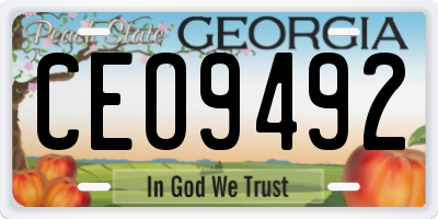 GA license plate CEO9492