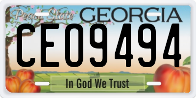 GA license plate CEO9494