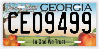 GA license plate CEO9499