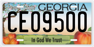 GA license plate CEO9500