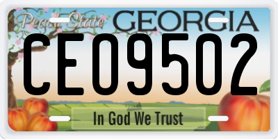 GA license plate CEO9502