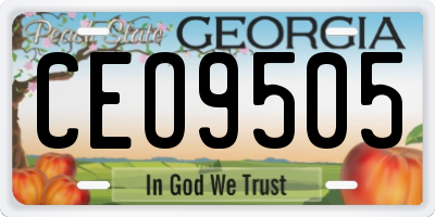 GA license plate CEO9505