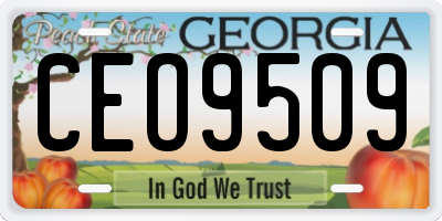 GA license plate CEO9509
