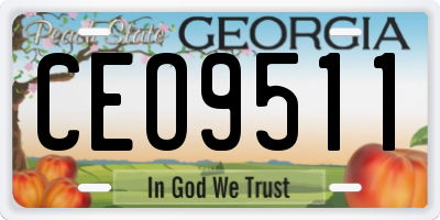 GA license plate CEO9511