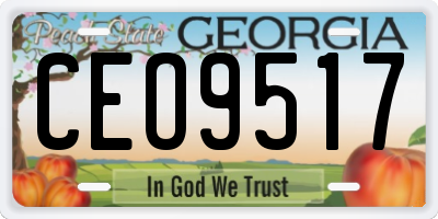 GA license plate CEO9517