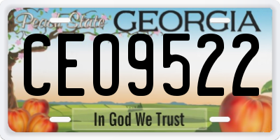 GA license plate CEO9522