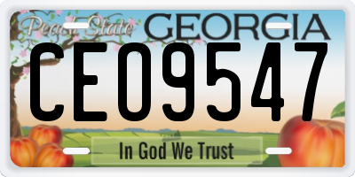 GA license plate CEO9547