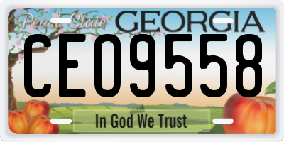 GA license plate CEO9558