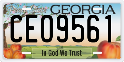 GA license plate CEO9561