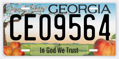 GA license plate CEO9564