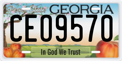 GA license plate CEO9570