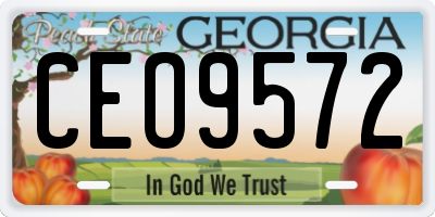 GA license plate CEO9572
