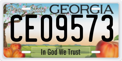 GA license plate CEO9573