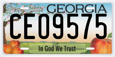 GA license plate CEO9575
