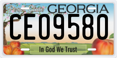 GA license plate CEO9580