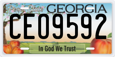 GA license plate CEO9592