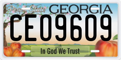 GA license plate CEO9609