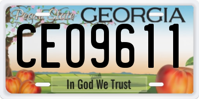 GA license plate CEO9611