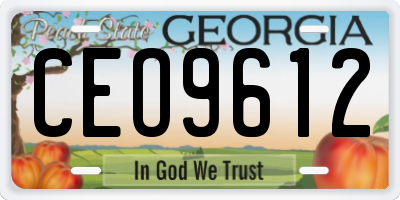 GA license plate CEO9612