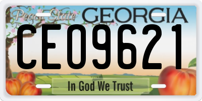 GA license plate CEO9621