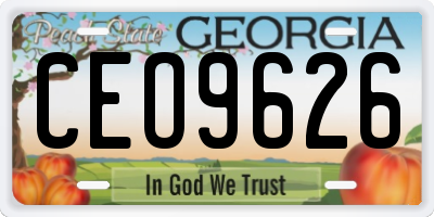 GA license plate CEO9626