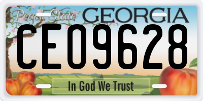 GA license plate CEO9628