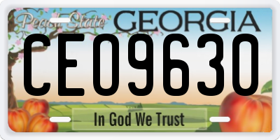 GA license plate CEO9630
