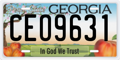 GA license plate CEO9631