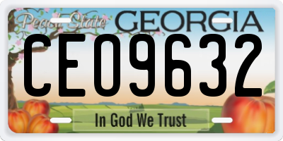GA license plate CEO9632