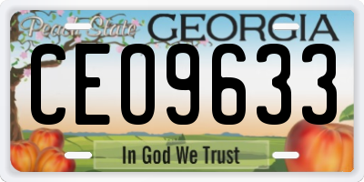 GA license plate CEO9633