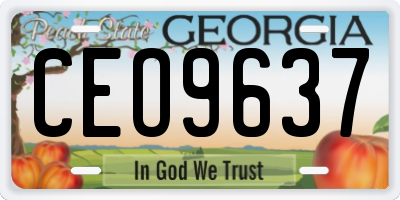 GA license plate CEO9637