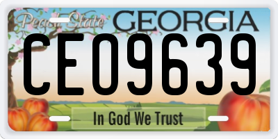 GA license plate CEO9639