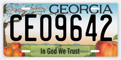 GA license plate CEO9642