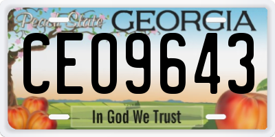 GA license plate CEO9643