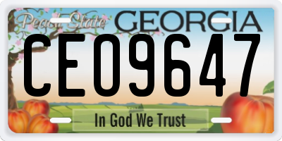 GA license plate CEO9647