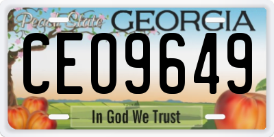 GA license plate CEO9649