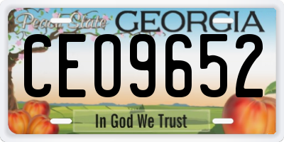 GA license plate CEO9652
