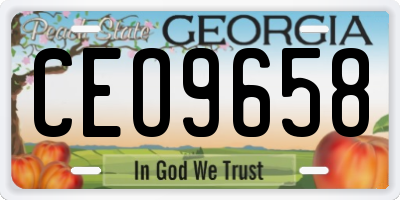GA license plate CEO9658