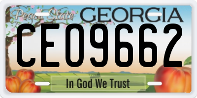 GA license plate CEO9662