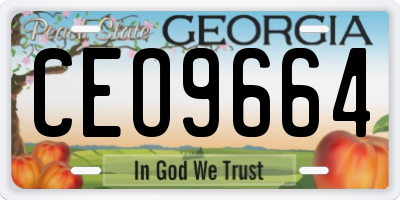GA license plate CEO9664
