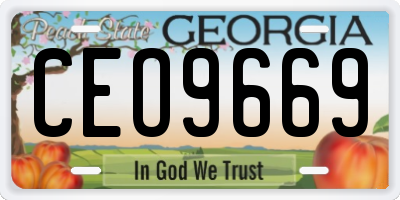 GA license plate CEO9669