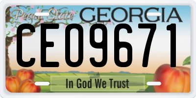 GA license plate CEO9671