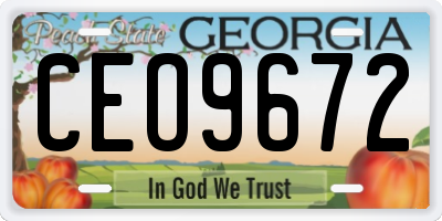 GA license plate CEO9672