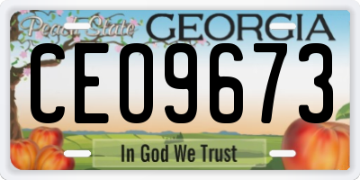 GA license plate CEO9673