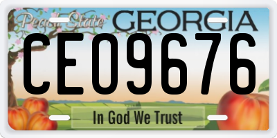 GA license plate CEO9676