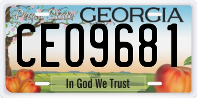 GA license plate CEO9681