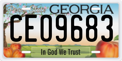 GA license plate CEO9683