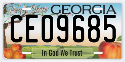 GA license plate CEO9685