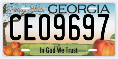 GA license plate CEO9697